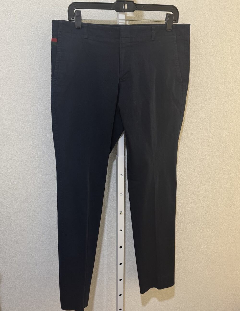 Gucci Men Riding Pants Navy Blue Cotton Blend Size 50 R Italy Size 34 US ITALY